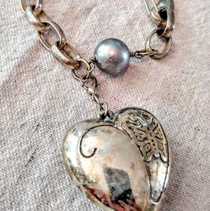 Sterling Silver Puff Heart Bracelet